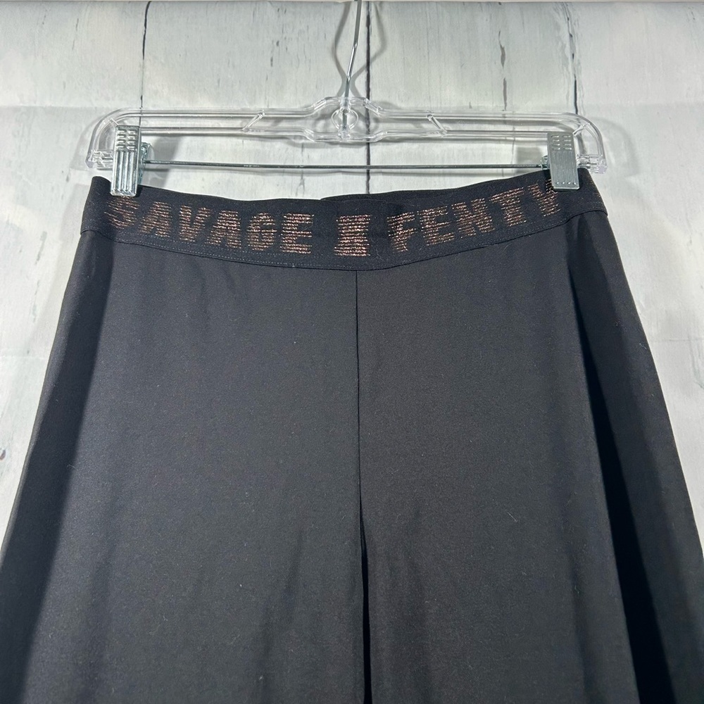 Savage x Fenty High Rise Womens Black Forever Savage Jersey Leggings Logo Sz M - Picture 12 of 12